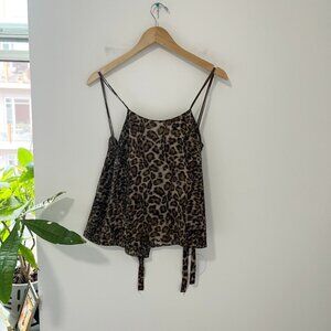 Helmut Lang Animal Print Silk Camisole Tank Blouse Size XS